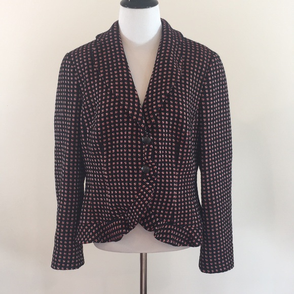 rena lange jackets & coats | black and red blazer size 12 | poshmark